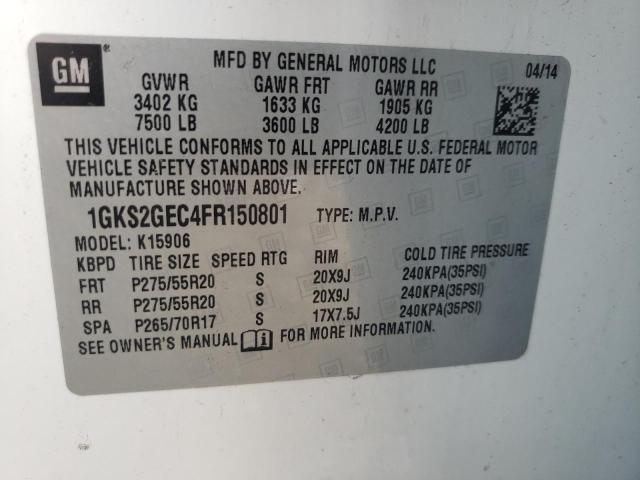 Photo 9 VIN: 1GKS2GEC4FR150801 - GMC YUKON 