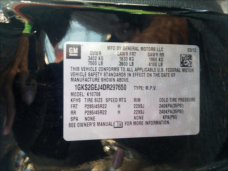 Photo 9 VIN: 1GKS2GEJ4DR297650 - GMC YUKON DENA 