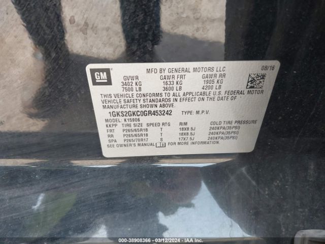 Photo 8 VIN: 1GKS2GKC0GR453242 - GMC YUKON XL 