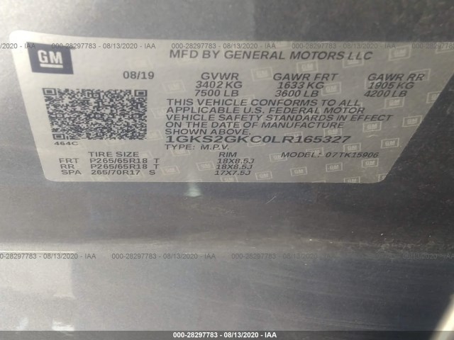 Photo 8 VIN: 1GKS2GKC0LR165327 - GMC YUKON XL 