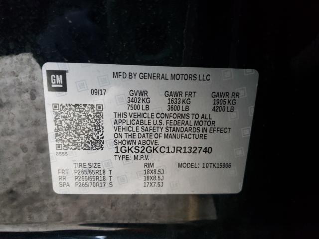 Photo 9 VIN: 1GKS2GKC1JR132740 - GMC YUKON XL K 