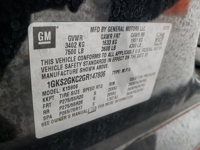 Photo 9 VIN: 1GKS2GKC2GR147806 - GMC YUKON XL K 