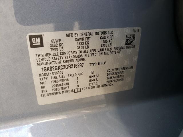 Photo 9 VIN: 1GKS2GKC2GR216297 - GMC YUKON XL K 