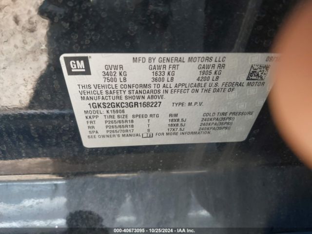 Photo 8 VIN: 1GKS2GKC3GR168227 - GMC YUKON XL 