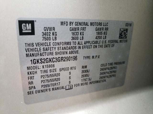 Photo 12 VIN: 1GKS2GKC3GR290196 - GMC YUKON XL K 