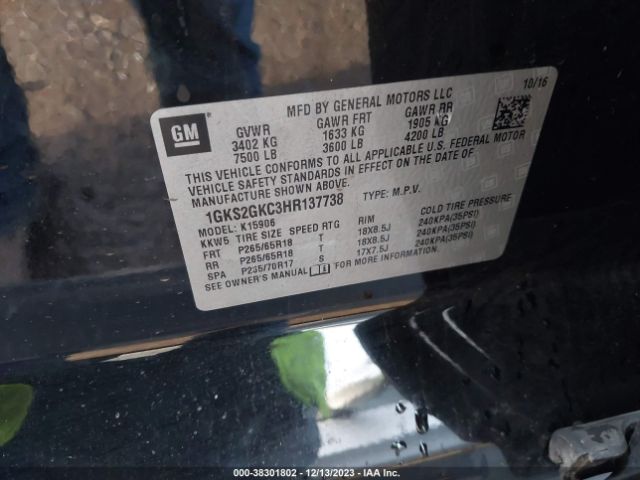 Photo 8 VIN: 1GKS2GKC3HR137738 - GMC YUKON XL 