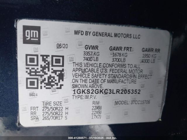 Photo 8 VIN: 1GKS2GKC3LR220535 - GMC YUKON XL 