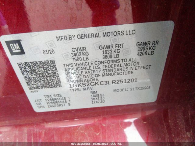 Photo 8 VIN: 1GKS2GKC3LR251201 - GMC YUKON XL 