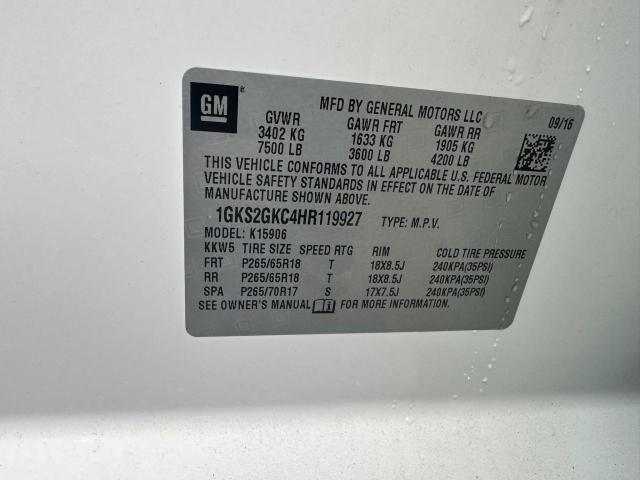 Photo 9 VIN: 1GKS2GKC4HR119927 - GMC YUKON XL K 