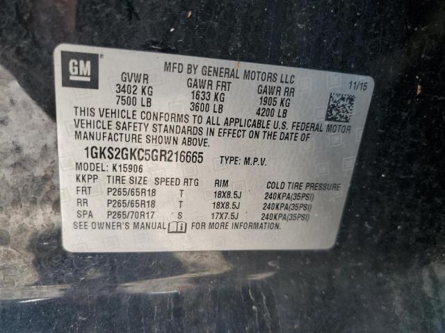 Photo 12 VIN: 1GKS2GKC5GR216665 - GMC YUKON XL K 