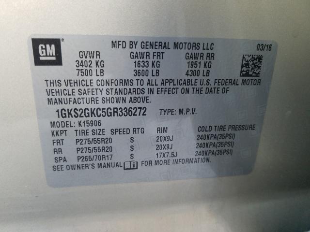 Photo 9 VIN: 1GKS2GKC5GR336272 - GMC YUKON XL K 