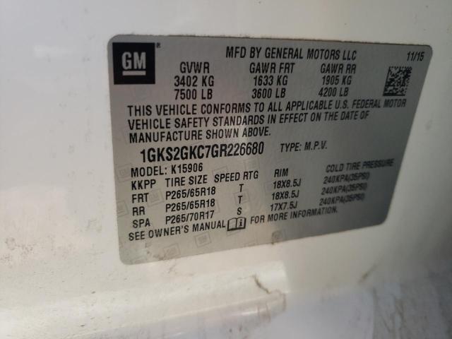 Photo 9 VIN: 1GKS2GKC7GR226680 - GMC YUKON XL K 