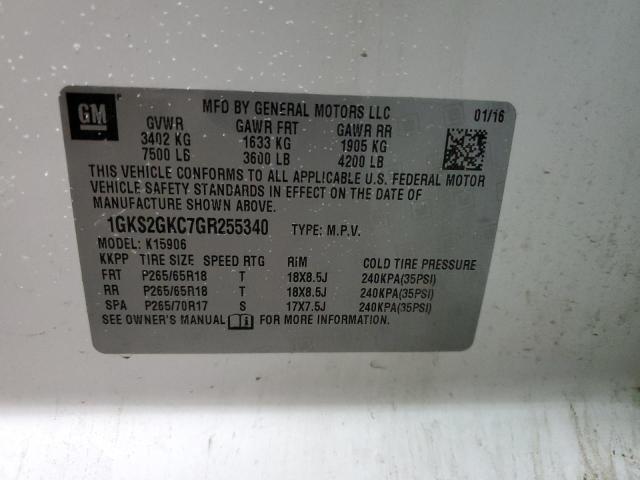 Photo 12 VIN: 1GKS2GKC7GR255340 - GMC YUKON 