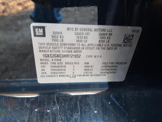 Photo 9 VIN: 1GKS2GKC9HR121852 - GMC YUKON XL K 