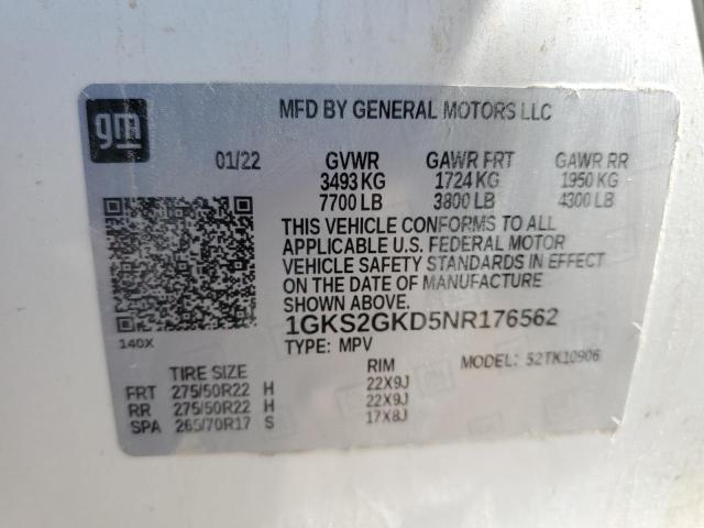 Photo 12 VIN: 1GKS2GKD5NR176562 - GMC YUKON XL K 