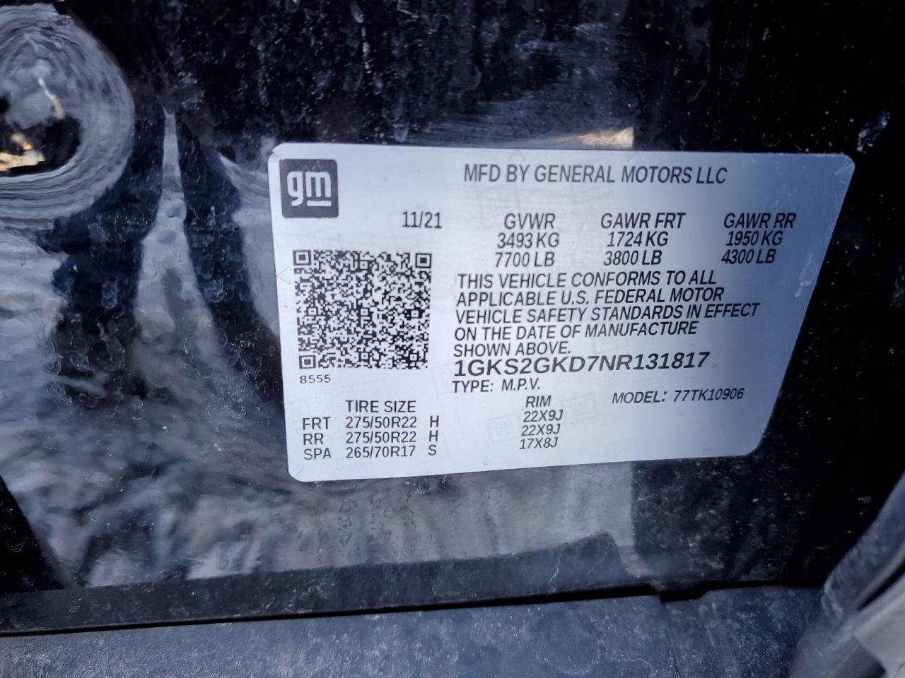 Photo 12 VIN: 1GKS2GKD7NR131817 - GMC YUKON 