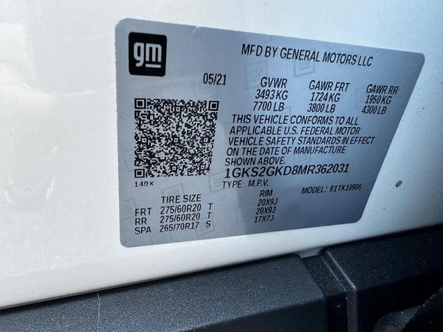 Photo 8 VIN: 1GKS2GKD8MR362031 - GMC YUKON 