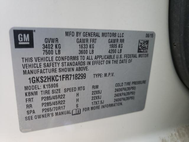 Photo 9 VIN: 1GKS2HKC1FR718299 - GMC YUKON XL K 