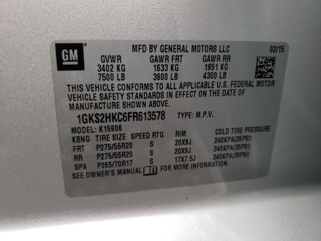 Photo 9 VIN: 1GKS2HKC6FR613578 - GMC YUKON XL K 