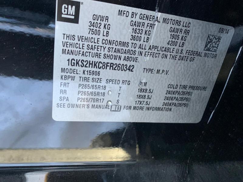 Photo 9 VIN: 1GKS2HKC8FR260342 - GMC YUKON XL K 