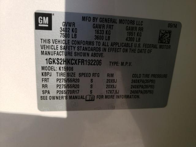 Photo 9 VIN: 1GKS2HKCXFR192206 - GMC YUKON XL K 