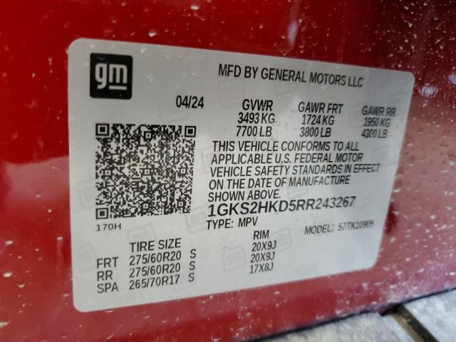 Photo 12 VIN: 1GKS2HKD5RR243267 - GMC YUKON XL K 