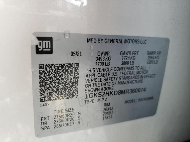 Photo 12 VIN: 1GKS2HKD8MR360074 - GMC YUKON XL K 