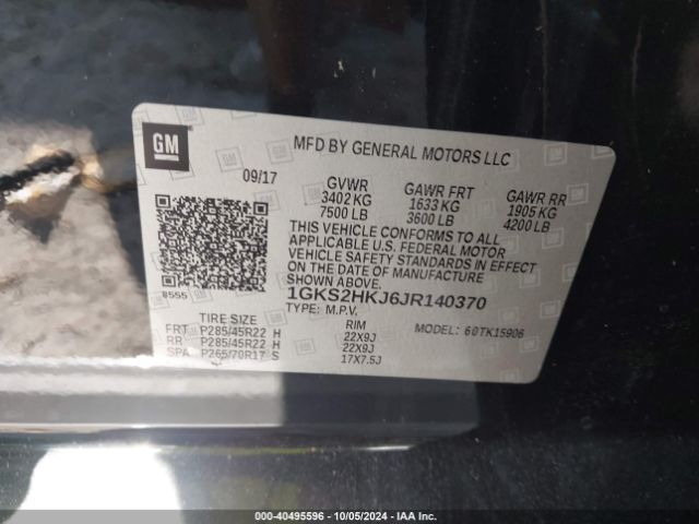 Photo 8 VIN: 1GKS2HKJ6JR140370 - GMC YUKON XL 