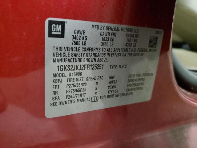 Photo 12 VIN: 1GKS2JKJ2FR125251 - GMC YUKON 