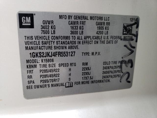 Photo 9 VIN: 1GKS2JKJ4FR553127 - GMC YUKON XL D 