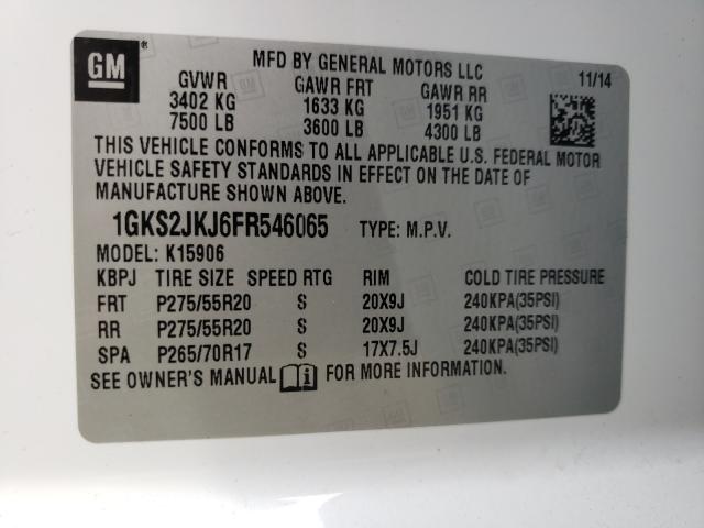 Photo 9 VIN: 1GKS2JKJ6FR546065 - GMC YUKON XL D 