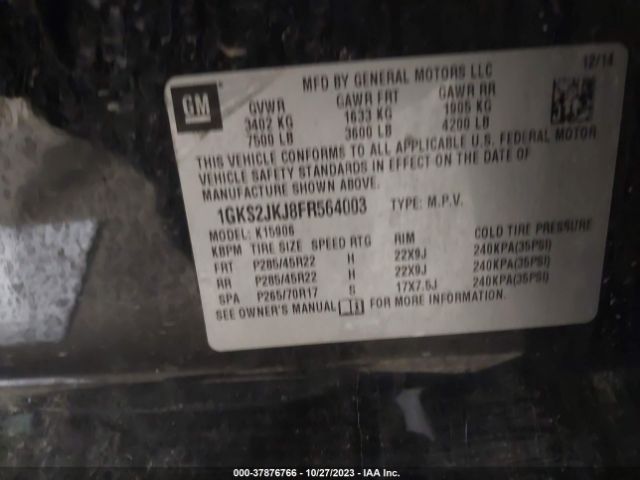 Photo 8 VIN: 1GKS2JKJ8FR564003 - GMC YUKON XL 1500 