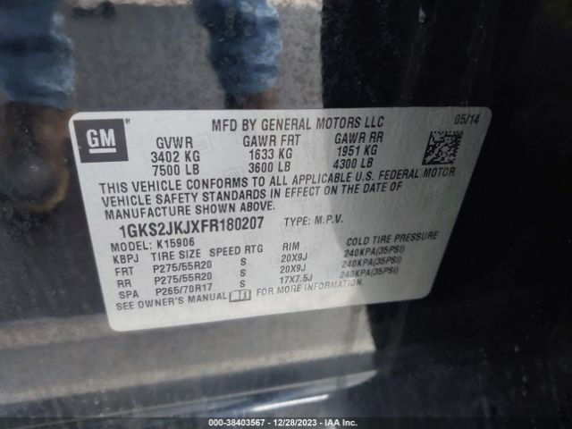 Photo 8 VIN: 1GKS2JKJXFR180207 - GMC YUKON XL 1500 