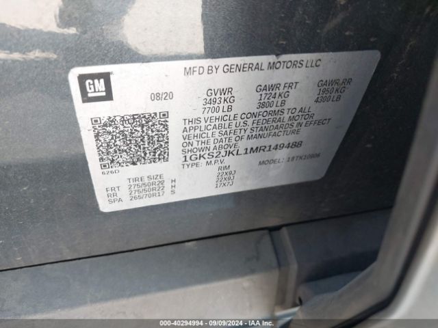 Photo 8 VIN: 1GKS2JKL1MR149488 - GMC YUKON XL 