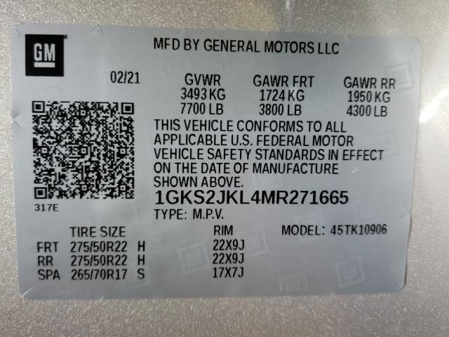 Photo 9 VIN: 1GKS2JKL4MR271665 - GMC YUKON XL D 