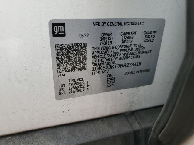 Photo 12 VIN: 1GKS2JKT0NR233416 - GMC YUKON XL D 