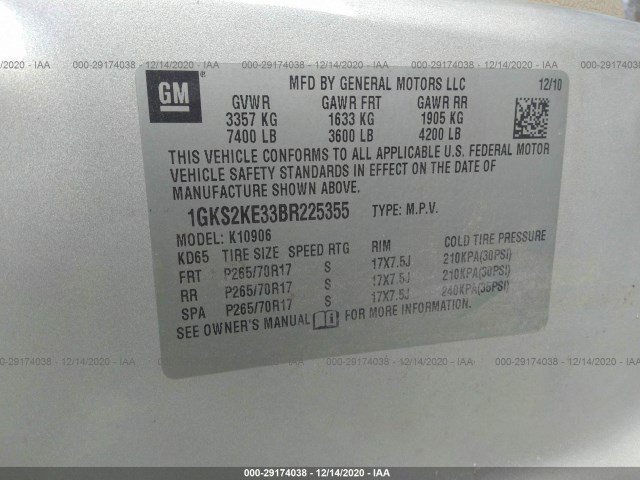 Photo 8 VIN: 1GKS2KE33BR225355 - GMC YUKON XL 