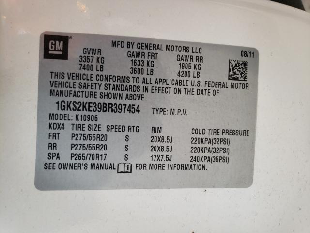 Photo 9 VIN: 1GKS2KE39BR397454 - GMC YUKON XL K 