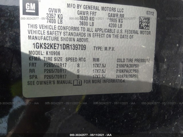 Photo 8 VIN: 1GKS2KE71DR139709 - GMC YUKON XL 