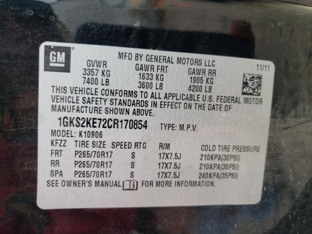 Photo 9 VIN: 1GKS2KE72CR170854 - GMC YUKON XL K 