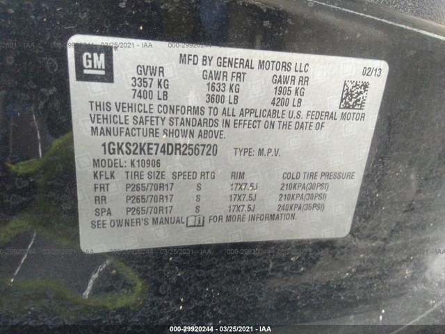 Photo 8 VIN: 1GKS2KE74DR256720 - GMC YUKON XL 