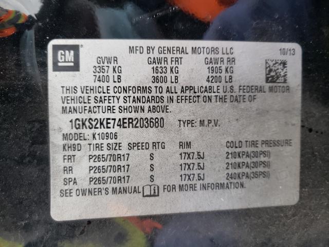 Photo 9 VIN: 1GKS2KE74ER203680 - GMC YUKON XL K 