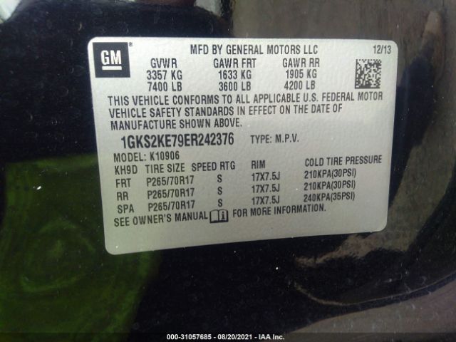 Photo 8 VIN: 1GKS2KE79ER242376 - GMC YUKON XL 