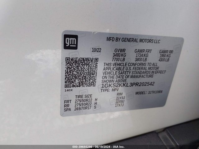 Photo 8 VIN: 1GKS2KKL3PR202542 - GMC YUKON XL 