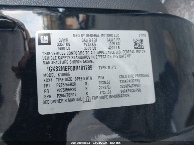 Photo 8 VIN: 1GKS2MEF0BR101789 - GMC YUKON XL 1500 