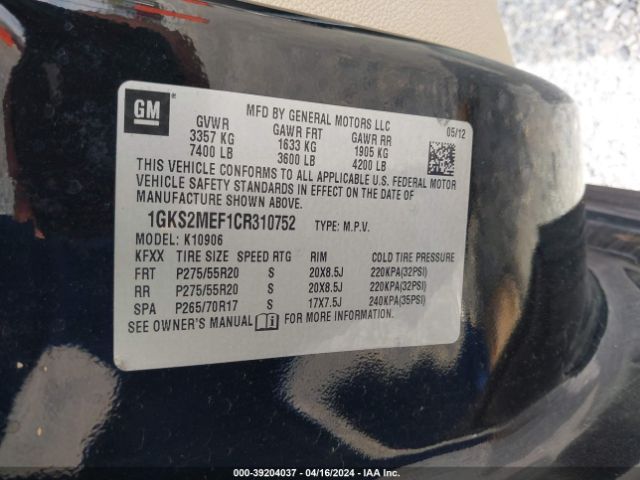 Photo 8 VIN: 1GKS2MEF1CR310752 - GMC YUKON XL 1500 