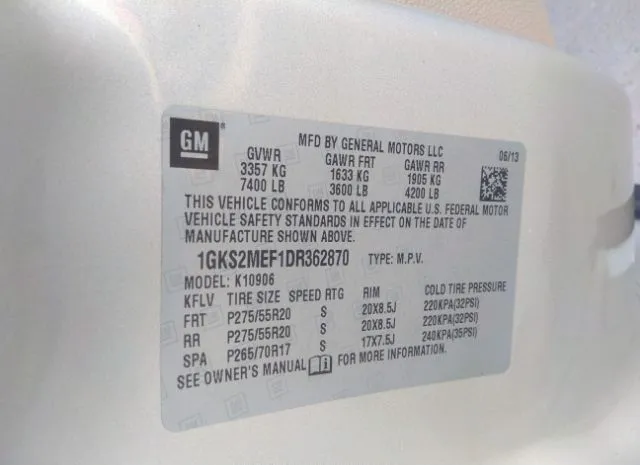 Photo 8 VIN: 1GKS2MEF1DR362870 - GMC YUKON XL 