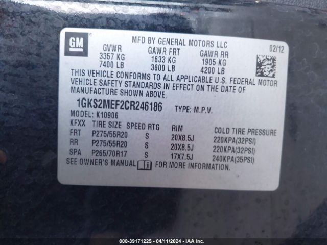 Photo 8 VIN: 1GKS2MEF2CR246186 - GMC YUKON XL 1500 