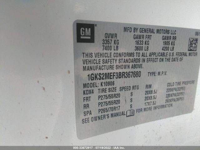 Photo 8 VIN: 1GKS2MEF3BR367680 - GMC YUKON XL 