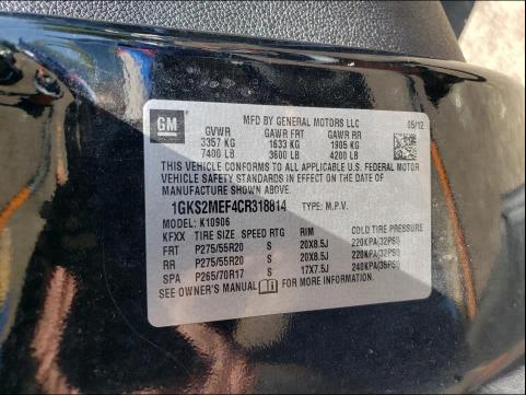 Photo 9 VIN: 1GKS2MEF4CR318814 - GMC YUKON XL D 